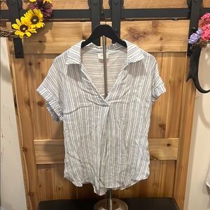 Blu Pepper White and Blue Striped Blouse